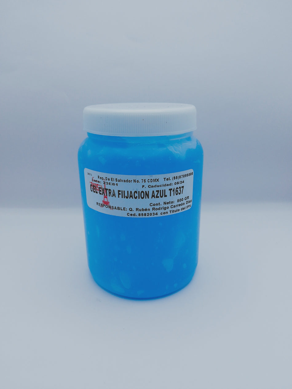 Gel para el cabello extra fijación azul 500gr